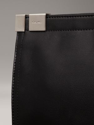 ck black oversized leather clutch for women calvin klein