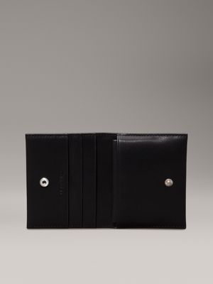 ck black leather rfid slimfold wallet for women calvin klein