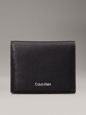 black leather rfid slimfold wallet for women calvin klein