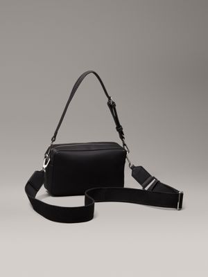 ck black logo convertible camera bag for women calvin klein