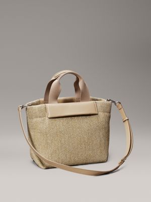 crockery small raffia tote bag for women calvin klein