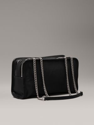 Small black bag with silver chain sale