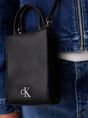 black mini phone tote bag for women calvin klein jeans