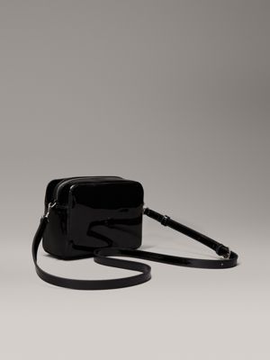 black patent crossbody bag for women calvin klein jeans