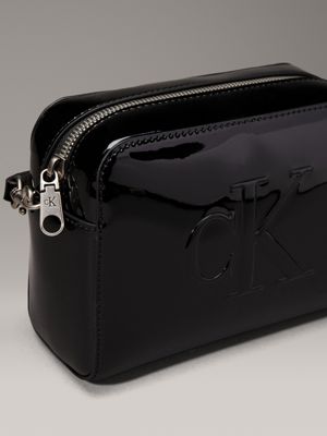 black patent crossbody bag for women calvin klein jeans