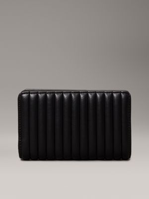 pvh black quilted bifold wallet for women calvin klein