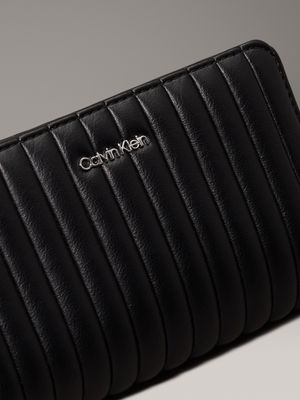 pvh black quilted bifold wallet for women calvin klein