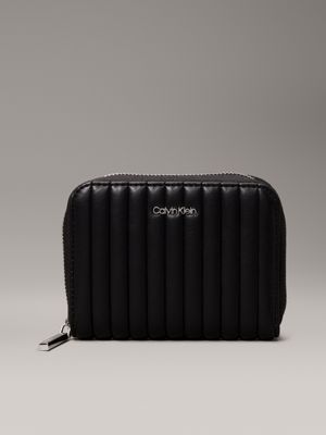 black quilted zip around wallet for women calvin klein