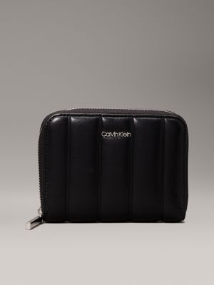 black quilted zip around wallet for women calvin klein