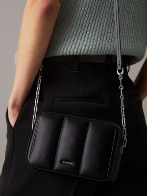 pvh black quilted crossbody bag for women calvin klein