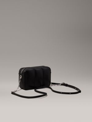 pvh black quilted crossbody bag for women calvin klein