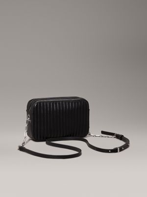 pvh black quilted crossbody bag for women calvin klein