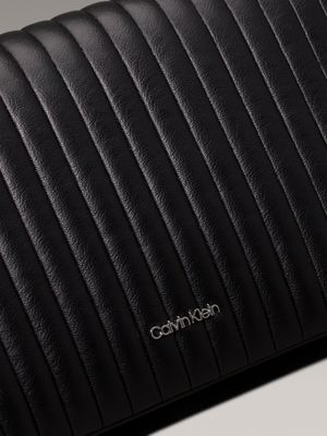 borsa a tracolla trapuntata pvh black da donne calvin klein