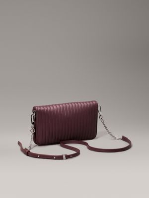 vineyard wine quilted crossbody bag for women calvin klein