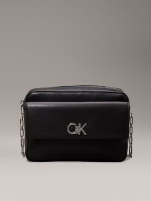 black logo crossbody bag for women calvin klein