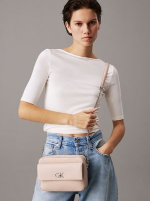 rose dust crossbody camera bag for women calvin klein