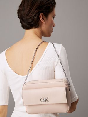 rose dust crossbody camera bag for women calvin klein