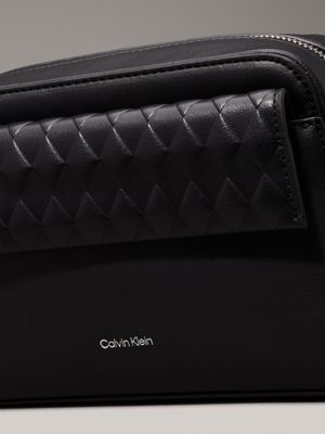 ck black quilted crossbody camera bag for women calvin klein