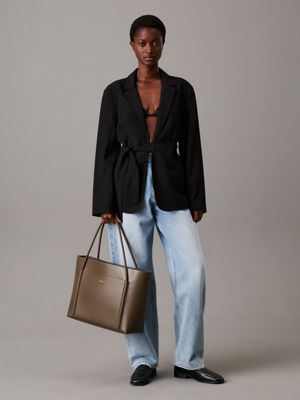 green 2-in-1 tote bag for women calvin klein