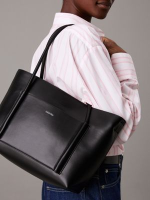 ck black 2-in-1 tote bag for women calvin klein