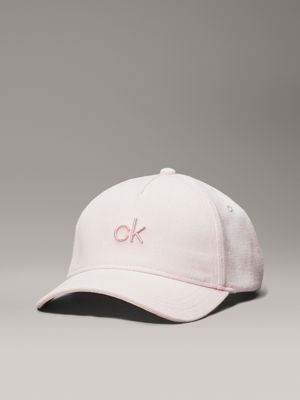 pink linen blend cap for women calvin klein