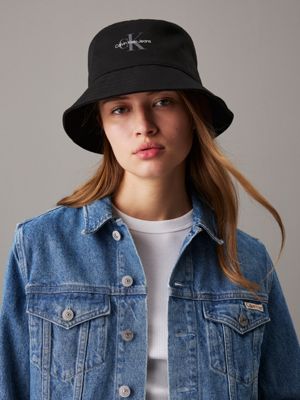 cappello alla pescatora con logo black da donne calvin klein jeans