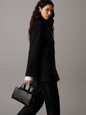 ck black leather handbag for women calvin klein