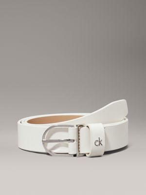 white leather belt for women calvin klein