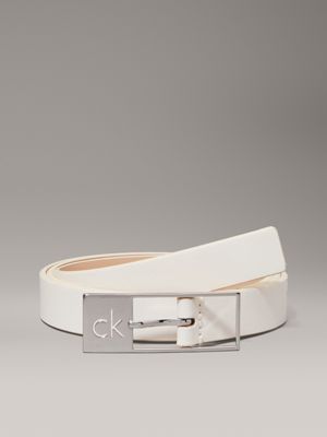 white leather belt for women calvin klein