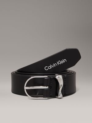 black leather belt for women calvin klein