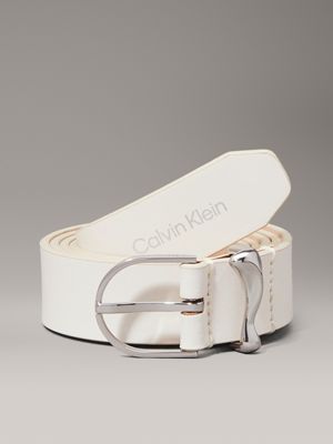 white leather belt for women calvin klein