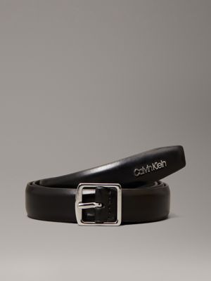 black slim leather belt for women calvin klein