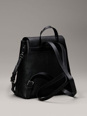 ck black flap backpack for women calvin klein