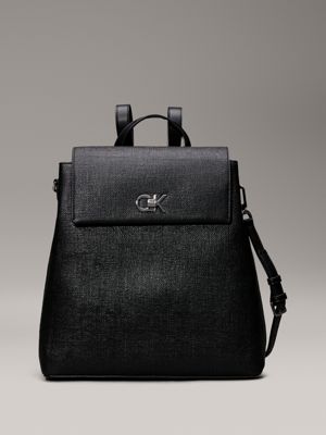 black flap backpack for women calvin klein