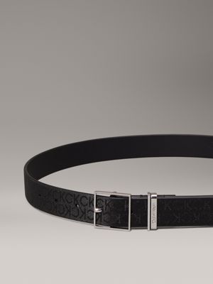 black mono leather logo belt for women calvin klein