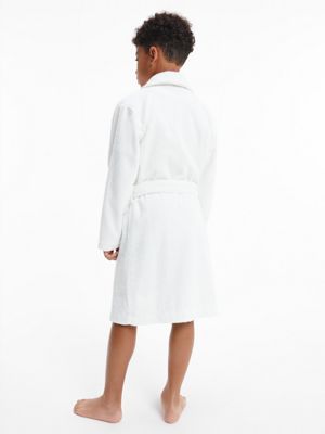 WHITE Unisex Bademantel aus Bio-Baumwolle für kids unisex CALVIN KLEIN