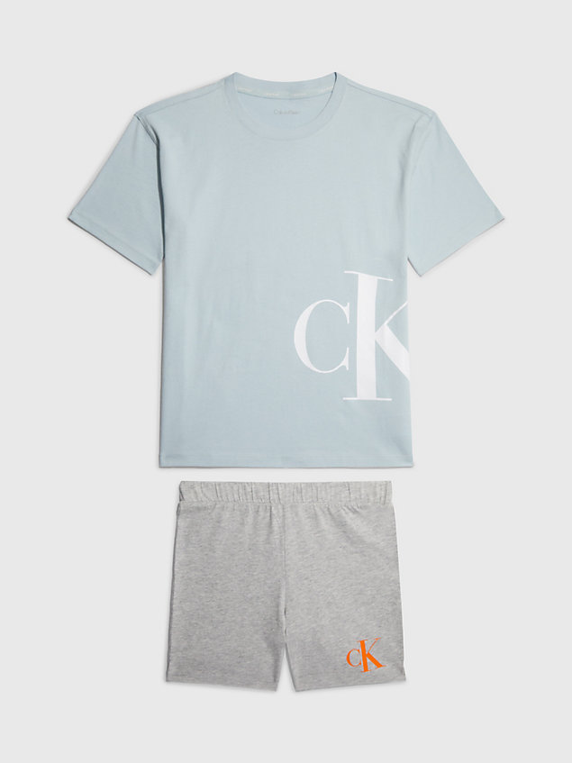 grey unisex pyjama weekend pack - ck monogram für kids unisex - calvin klein