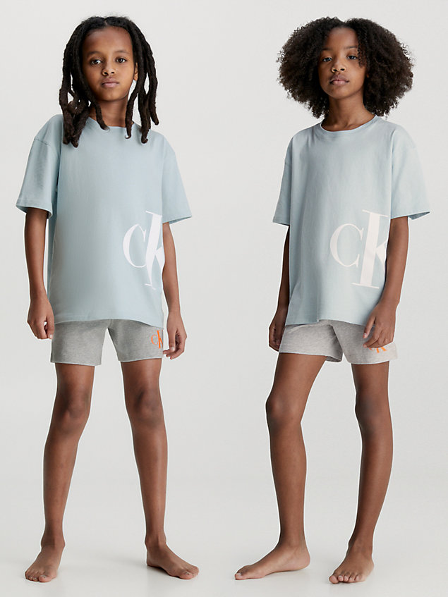 grey unisex pyjama weekend pack - ck monogram for kids unisex calvin klein