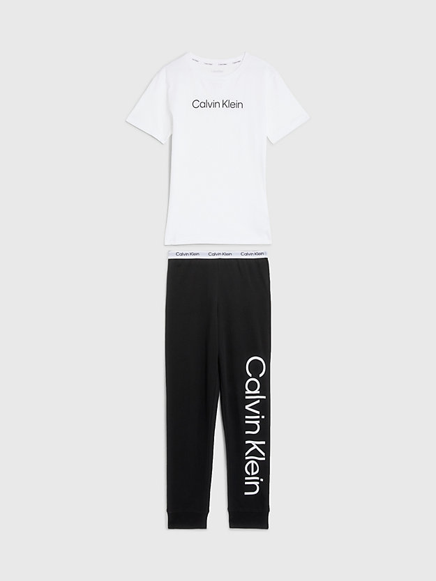 white pack 09 unisex pyjama set - modern cotton for kids unisex calvin klein