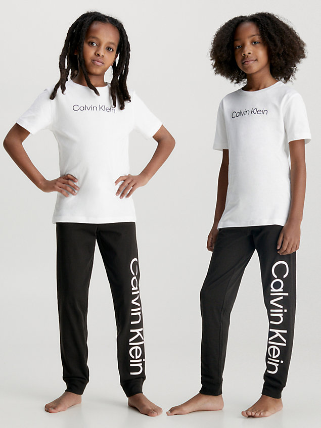 white unisex pyjamaset - modern cotton voor kids unisex - calvin klein
