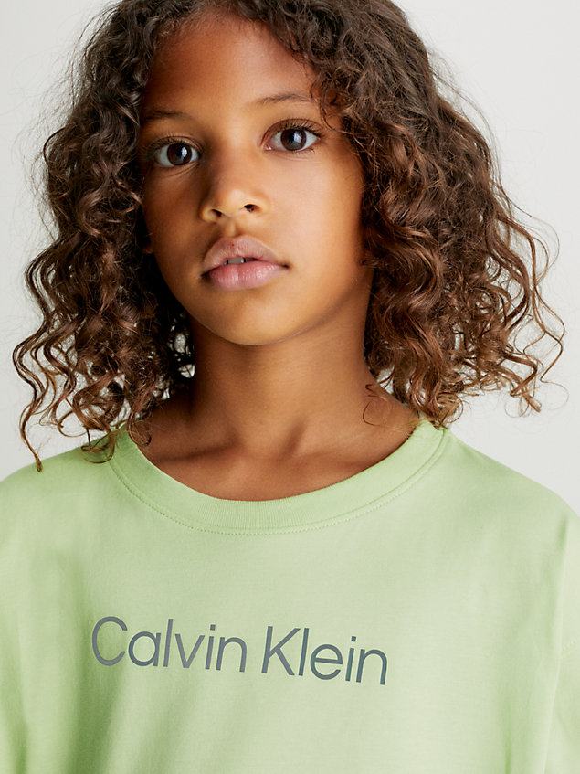 pack de 2 camisetas infantiles - modern cotton yellow de kids unisex calvin klein