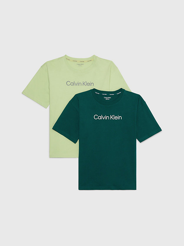 dustylime/darkeverglade 2er-pack kids t-shirt - modern cotton für kids unisex - calvin klein