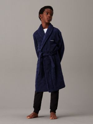 peacoat kids' bathrobe - modern cotton for kids gender inclusive calvin klein jeans