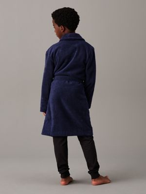 peacoat kids' bathrobe - modern cotton for kids gender inclusive calvin klein jeans