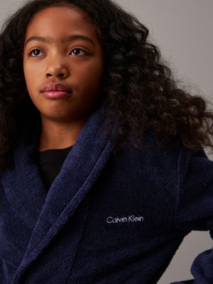 peacoat kids' bathrobe - modern cotton for kids gender inclusive calvin klein jeans