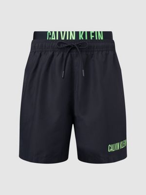 double waistband swim shorts