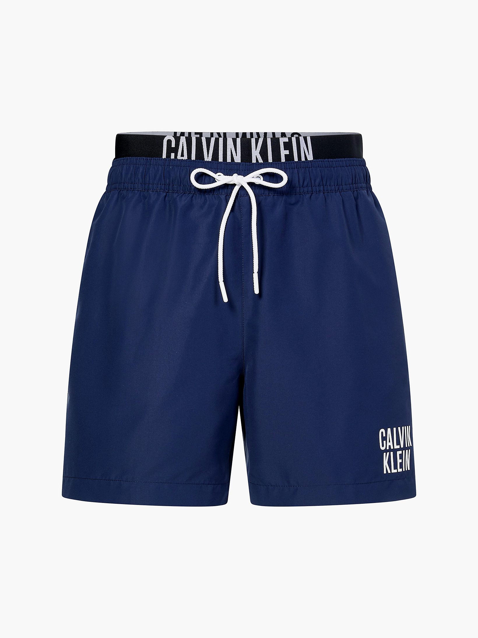 Navy Iris Double Waistband Swim Shorts - Intense Power undefined men Calvin Klein