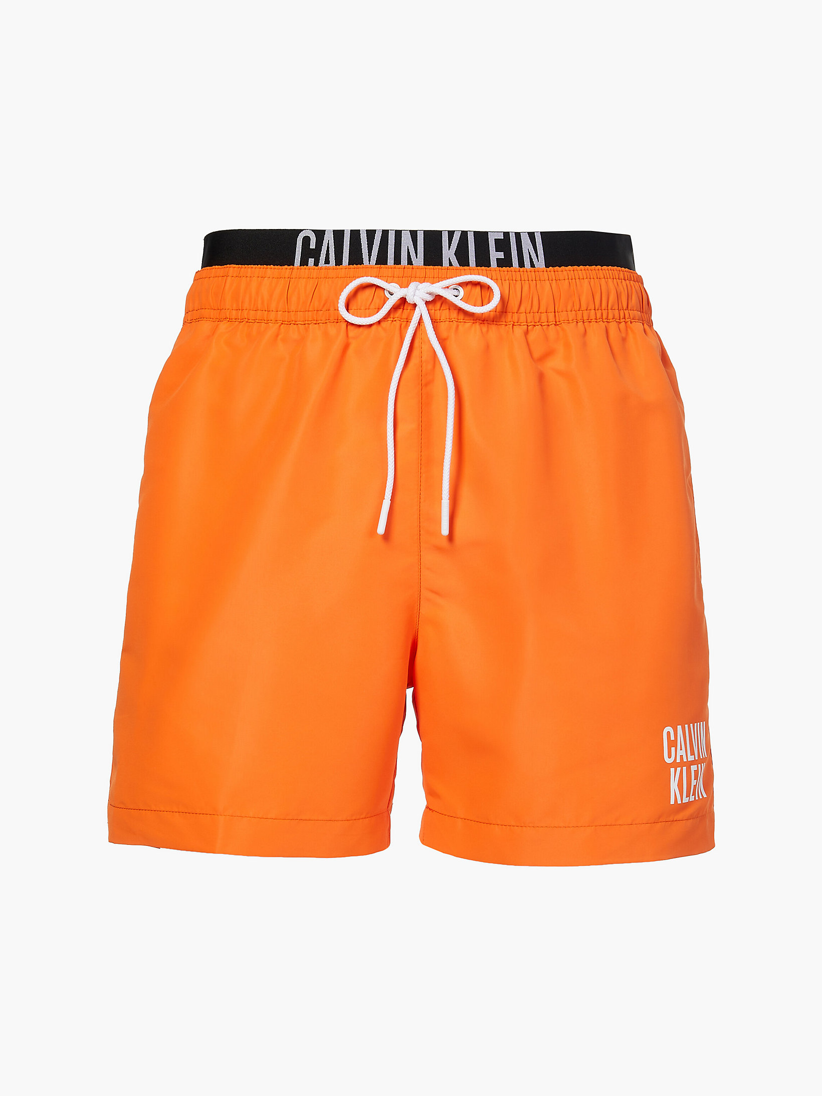 Vivid Orange Double Waistband Swim Shorts - Intense Power undefined men Calvin Klein
