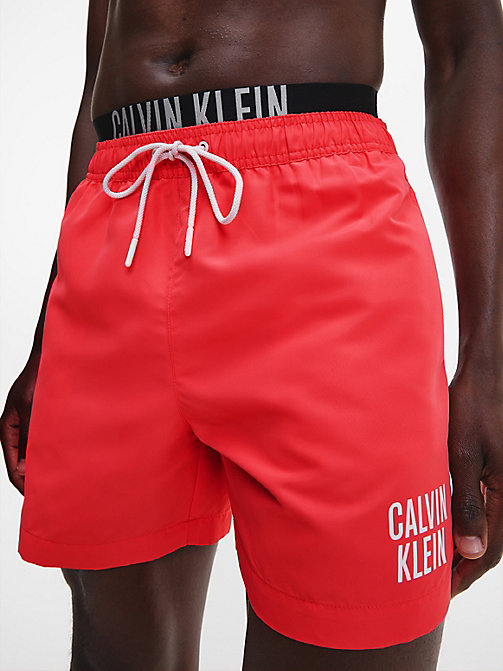 Heren Kleding voor voor Strandkleding voor Board Calvin Klein Plus Size Zwembroek Met Labelprint in het Rood voor heren en zwemshorts 