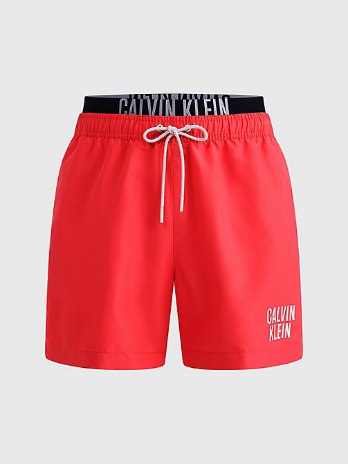 Logo Tape in Blue for Men Mens Clothing Beachwear Calvin Klein Synthetic Short Drawstring Swim Shorts 